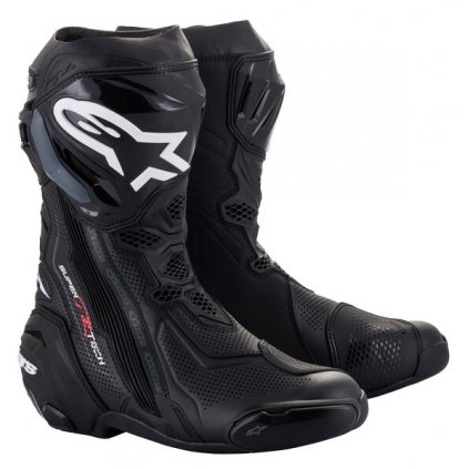 boty SUPERTECH R VENTED, ALPINESTARS (černá, perforovaná obšívka) 2025 (Velikost 38)