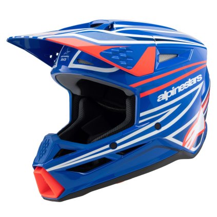 přilba S-M3 WURX, ALPINESTARS, dětská (modrá/červená/bílá/černá) 2025 (Velikost S (obvod 48 - 49 cm))