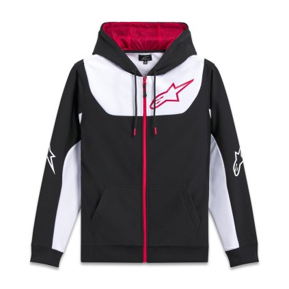 mikina SESSIONS 3 HOODIE, ALPINESTARS (černá/bílá/červená) (Velikost S)