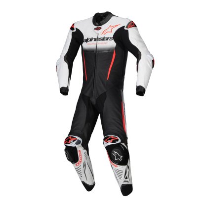 jednodílná kombinéza GP-R7, TECH-AIR ready/kompatibilní, ALPINESTARS (bílá/černá/červená fluo) 2025 (Velikost 44)