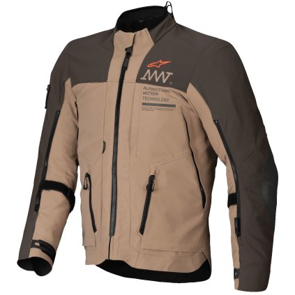 bunda AMT-8 STRETCH DRYSTAR XF, ALPINESTARS (tmavě hnědá/tmavá khaki) 2025 (Velikost S)