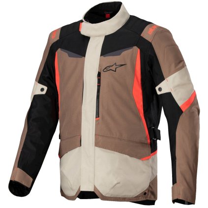 bunda ST-1 WATERPROOF, ALPINESTARS (tmavá khaki/písková/černá/červená fluo) 2025 (Velikost S)