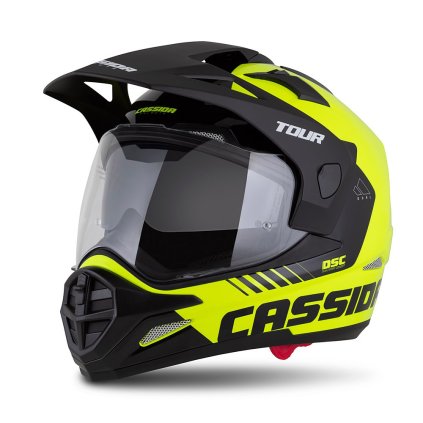 přilba Tour 2.0 Dual, CASSIDA (žlutá fluo/černá/černý matný kšilt, plexi s přípravou pro Pinlock) 2026 (Velikost XS (53 až 54 cm))