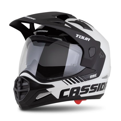 přilba Tour 2.0 Dual, CASSIDA (bílá/černá/černý matný kšilt, plexi s přípravou pro Pinlock) 2026 (Velikost XS (53 až 54 cm))