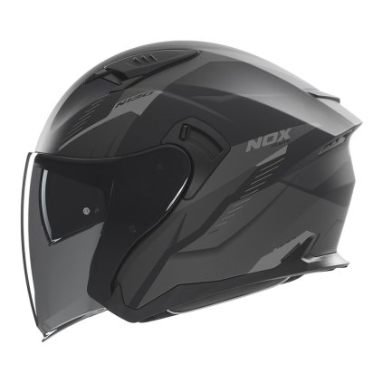 přilba N130 Myst, NOX (černá matná, stříbrná) 2025 (Velikost XS)
