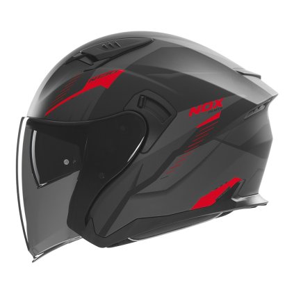 přilba N130 Myst, NOX (černá matná, červená) 2025 (Velikost XS)