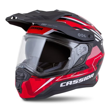 přilba Road Runner TechniX, CASSIDA (červená/černá/bílá/šedá/černý matný kšilt, plexi s přípravou pro Pinlock) 2026 (Velikost XS (53 až 54 cm))