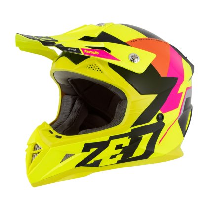 přilba X1.9 TENDO, ZED (žlutá fluo/růžová/oranžová/černá) 2025 (Velikost XS (53 až 54 cm))