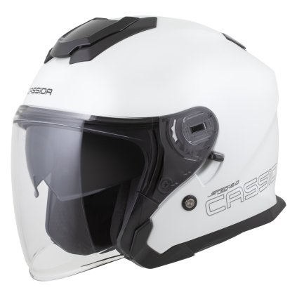 přilba Jet Tech 2.0 Solid, CASSIDA (bílá/černá/šedá) 2026 (Velikost L (59 až 60 cm))