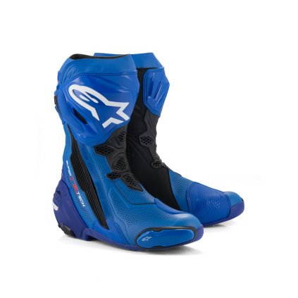 boty SUPERTECH R VENTED, ALPINESTARS (modrá/černá, perforovaná obšívka) 2025 (Velikost 37)