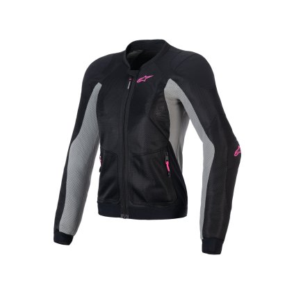 bunda STELLA TROOP-AIR, ALPINESTARS, dámská (černá/šedá/růžová fluo) 2025 (Velikost XS)
