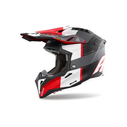 přilba AVIATOR 3 Monarch, AIROH (šedá/červená matná) 2025 (Velikost XS)