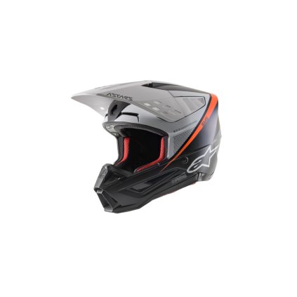přilba S-M5 RAYON, ALPINESTARS (černá/bílá/oranžová fluo/matná) (Velikost 2XL (obvod 63 - 64 cm))