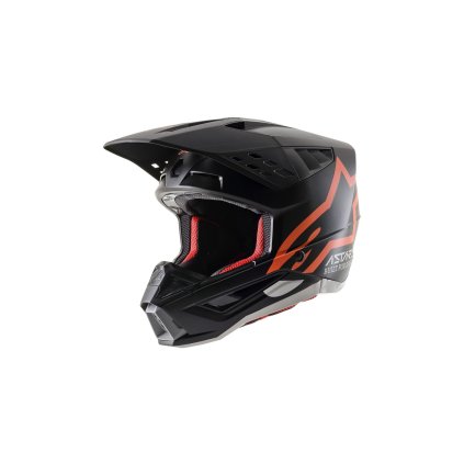 přilba S-M5 COMPASS, ALPINESTARS (matná černá/oranžová fluo) (Velikost 2XL (obvod 63 - 64 cm))