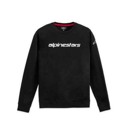 mikina LINEAR CREW 3, ALPINESTARS (černá/bílá) (Velikost XL)