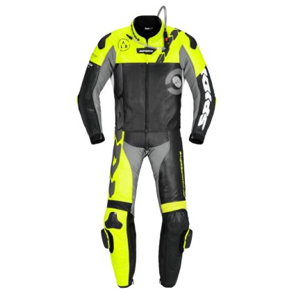 dvoudílná kombinéza DP-PROGRESIVE TOURING, SPIDI (černá/žlutá fluo/bílá/šedá)