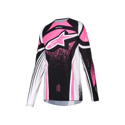 dres STELLA TECHSTAR NOMUR, ALPINESTARS, dámské (černá/bílá/růžová) 2026 (Velikost XS)