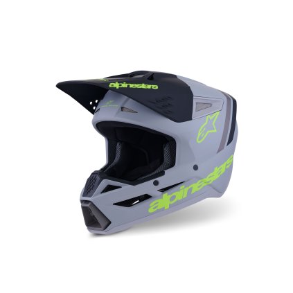 přilba S-M3 RADIUM, ALPINESTARS (šedá mat/žlutá fluo/černá) 2026 (Velikost XS)