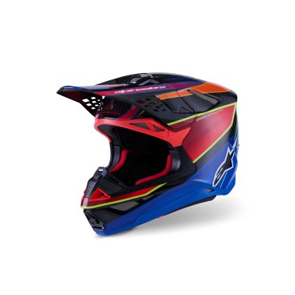 přilba SUPERTECH S-M10 ERA, ALPINESTARS (modrá/červená/žlutá fluo) 2026 (Velikost XS (obvod 53 - 54 cm))