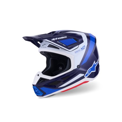 přilba SUPERTECH S-M7 RISE, ALPINESTARS (modrá/bílá) 2026 (Velikost XS)