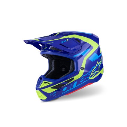 přilba SUPERTECH S-M7 DEED, ALPINESTARS (modrá/žlutá fluo) 2026 (Velikost XS)