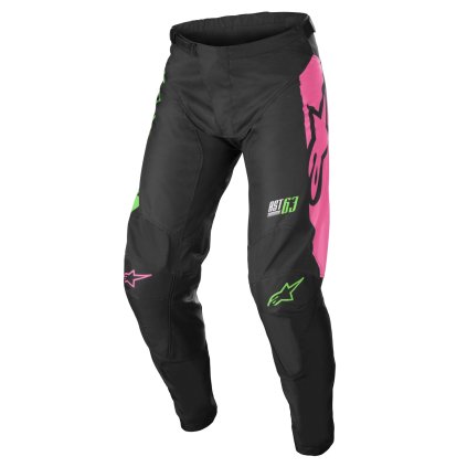 kalhoty RACER COMPASS, ALPINESTARS, dětské (černá/zelená neon/růžová fluo) (Velikost 26)