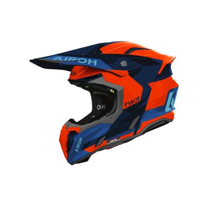 přilba TWIST 3 Fancy, AIROH (oranžová fluo-modrá lesklá) 2026 (Velikost XS)