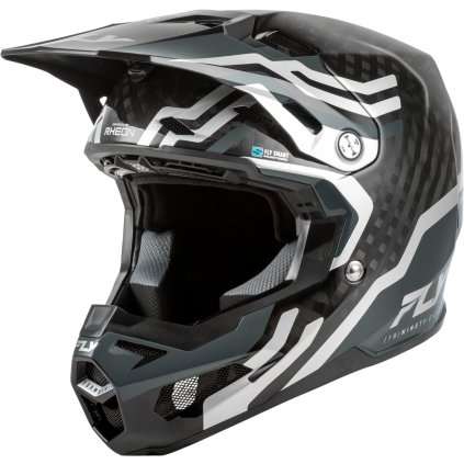 přilba FORMULA S CARBON BYTE, FLY RACING - USA (/carbon/šedá/stříbrná) (Velikost M)