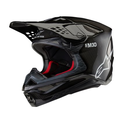přilba SUPERTECH S-M10 SOLID FIM verze, ALPINESTARS (lesklý karbon) 2026 (Velikost S (obvod 55 - 56 cm))