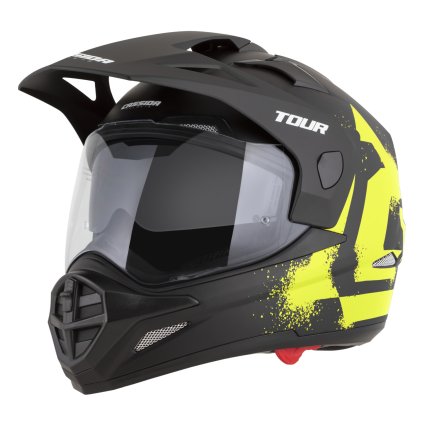 přilba Tour 2.0 Crew, CASSIDA (černá matná/žlutá fluo, plexi s přípravou pro Pinlock) 2026 (Velikost 2XL (63 až 64 cm))