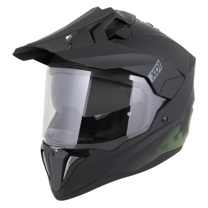 přilba XD1, ZED (černá matná/tmavě zelená) 2026 (Velikost L (59 až 60 cm))
