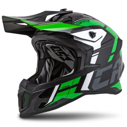 přilba Cross Pro 2 Contra, CASSIDA (zelená perleť/černá/šedá/bílá) (Velikost M (57 až 58 cm))