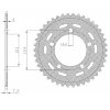 ocelová rozeta pro sekundární řetězy typu 525, SUNSTAR (40 zubů)