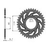ocelová rozeta pro sekundární řetězy typu 530, SUNSTAR (43 zubů)