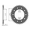 ocelová rozeta pro sekundární řetězy typu 530, SUNSTAR (41 zubů)