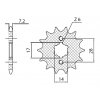 řetězové kolečko pro sekundární řetězy typu 428, SUNSTAR (13 zubů)