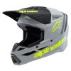 přilba S-M3 RADIUM, ALPINESTARS, dětská (šedá mat/žlutá fluo/černá) 2026 (Velikost S (obvod 48 - 49 cm))