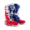 boty TECH 10 limitovaná edice FORTITUDE, ALPINESTARS (bílá/modrá/červená) 2025 (Velikost 42)