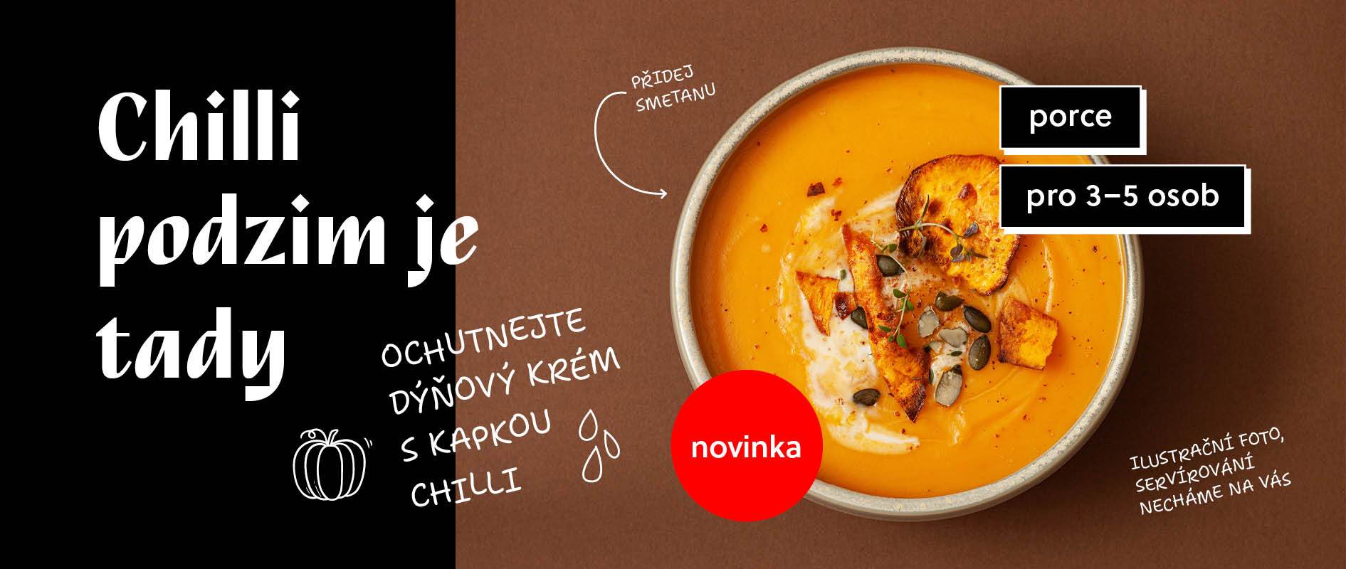 Dýňový krém s kapkou chilli