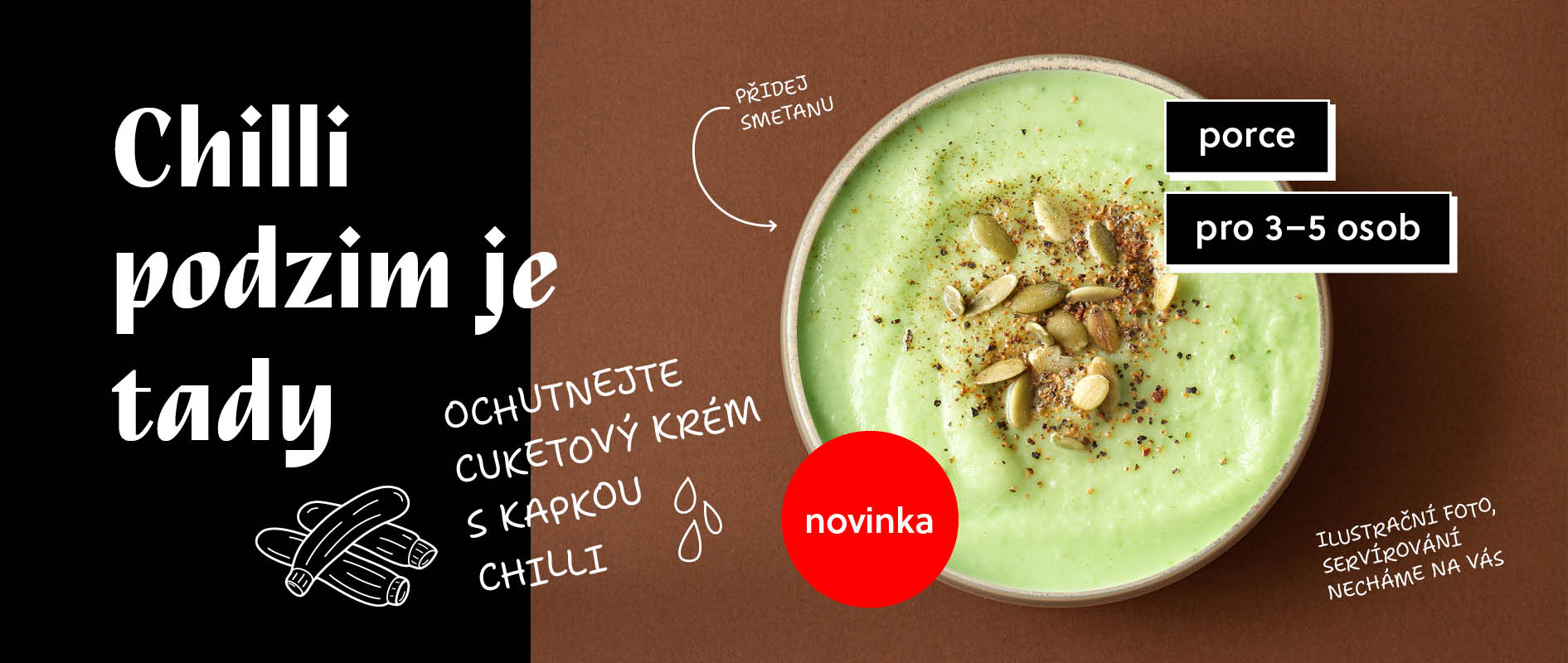 Cuketový krém s kapkou chilli