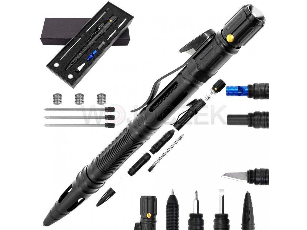 BOLÍGRAFO TÁCTICO GUARD TACTICAL PEN KUBOTAN CON ROMPECRISTALES (YC-008-BL)