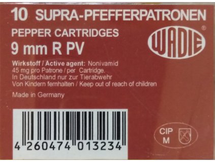 Plynové náboje do revolverů PV-S 9 mm Supra Pepper