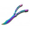 Nůž motýlek motýlkový nůž duhový nóz motylek teczowy buterrfly knife