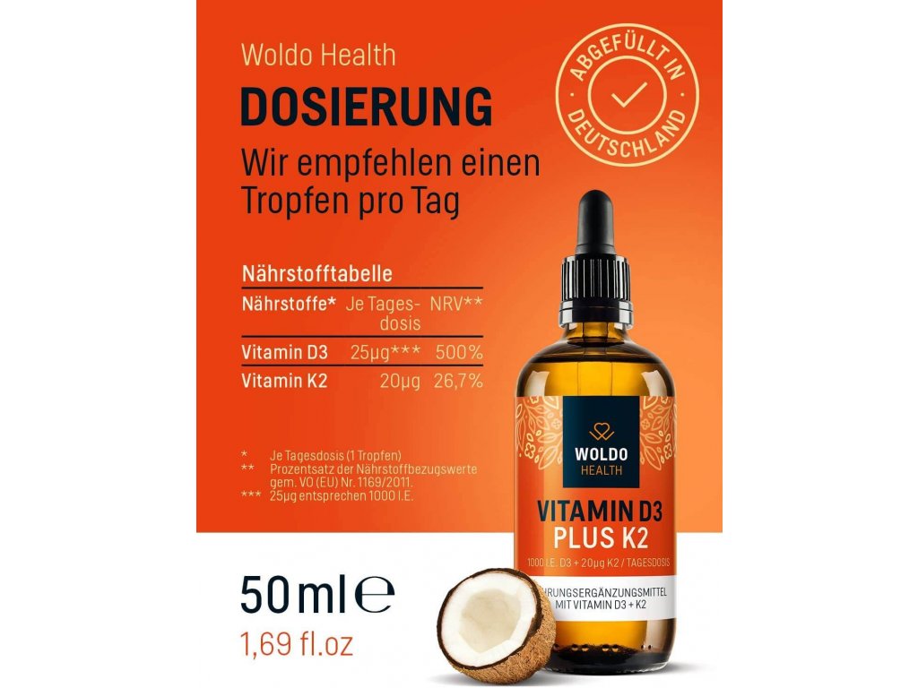 Vitamin D3k2 Vegetariánské Kapky 50 Ml Woldoshopcz
