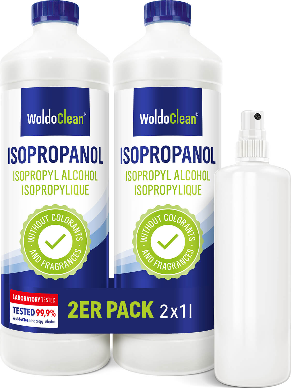 WoldoClean® Isopropanol (2x1000ml) + lahvička s rozprašovačem ZDRAVÍ,KRÁSA,ČISTOTA S15 WCIPS2X1000