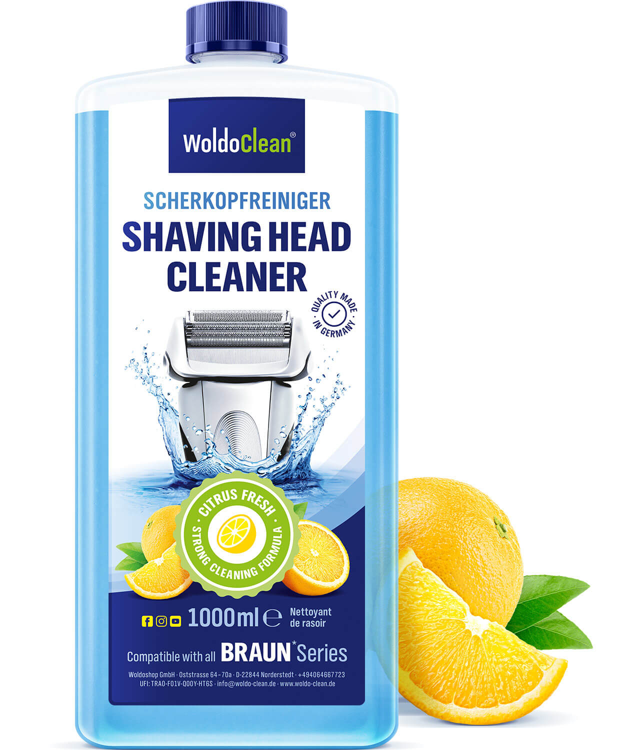 WoldoClean® Čistící kapalina do kazet Braun 1000ml