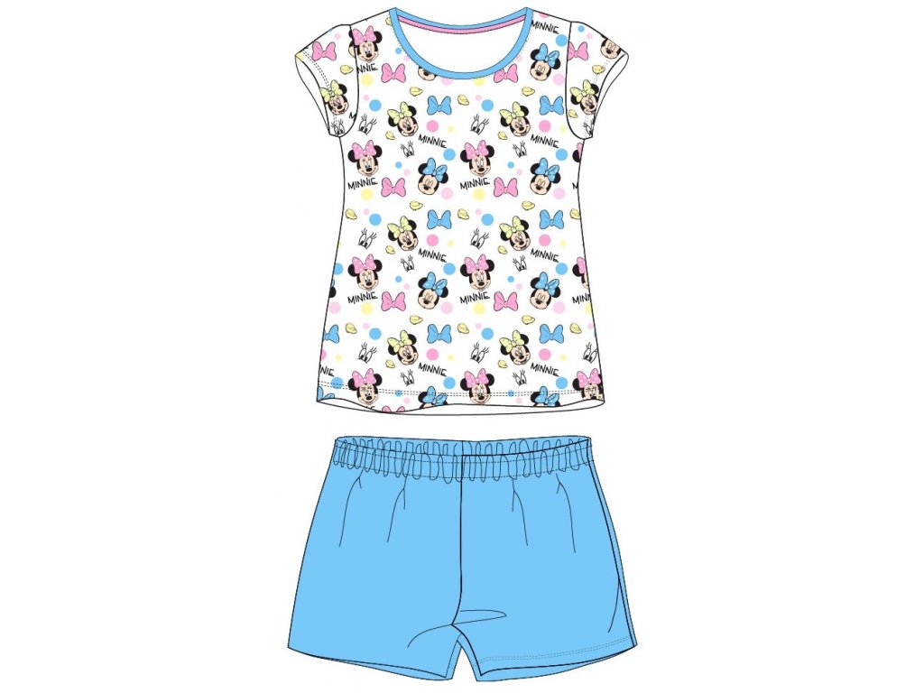 Dívčí pyžamo MINNIE 52046098 - krátké, modrá/bílá