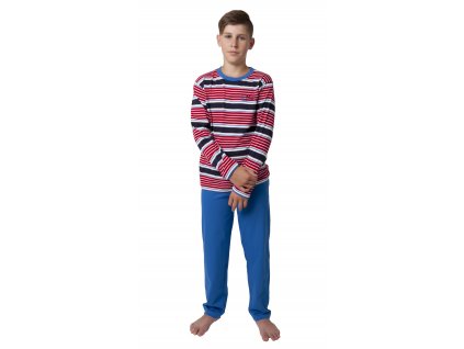 Chlapecké pyžamo CALVI 18-338 - červený pruh