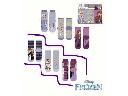 Dětské ponožky FROZEN 3PACK 37033 - pruhy, mix barev