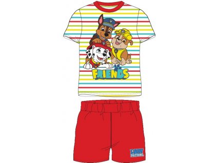 Dětské pyžamo TLAPKOVÁ PATROLA 52041358 - barevný pruh/červená